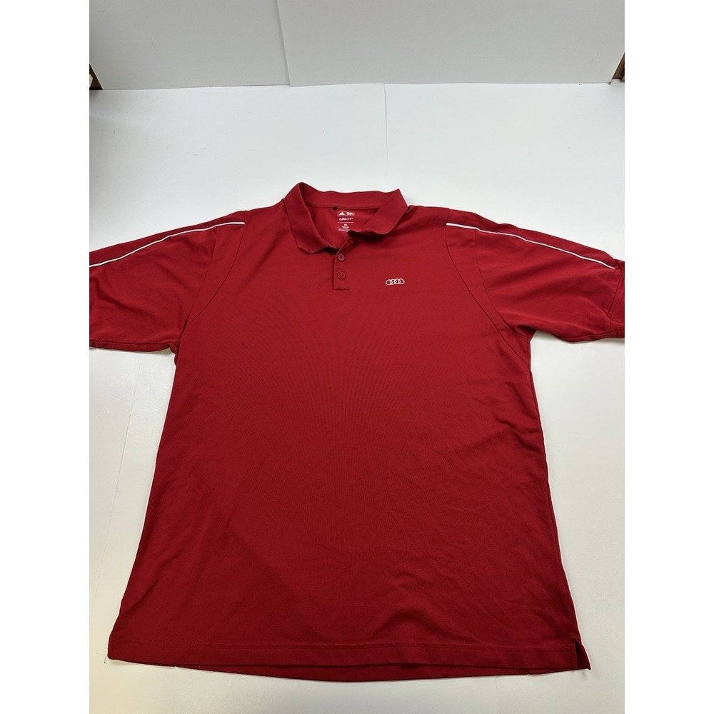 Adidas Audi  Logo Climalite Polo Shirt Men's 2XL Red Golf Performance Polo
